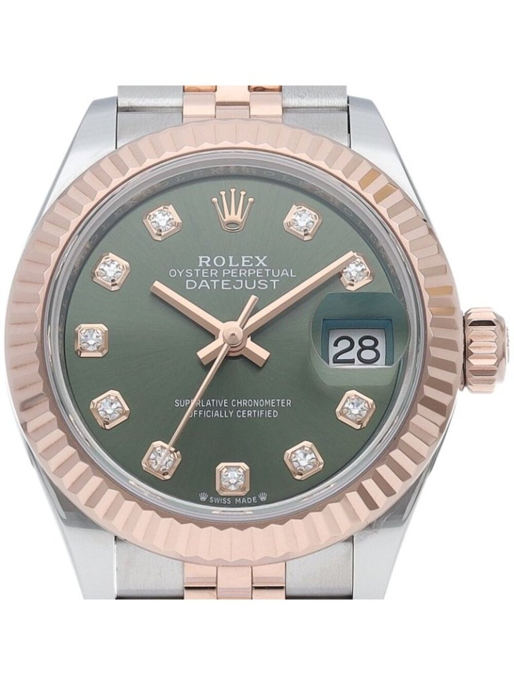 Rolex Datejust 28 Watch Jubilee Diamond Olive Green Guaranteed